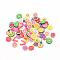 Handmade Polymer Clay Cabochons, No Hole, Fruit, Mixed Color, 4~6x4~6x0.3~0.8mm