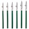 Gorgecraft 6Pcs 3 Style Art Ruling Pen, Iron Head & Plastic Handle Fine Line Masking Fluid Pen, for Applying Masking Fluid Line Work, Dark Green, 123~136x8.5~10x7mm, 2pcs/style