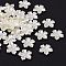 5-Petal Flower ABS Plastic Imitation Pearl Bead Caps, Creamy White, 20x20x4mm, Hole: 1.5mm