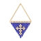 Handmade Japanese Seed Beads Pendants, Triangle with Cross Charms, Blue, 37~38x23x2mm, Hole: 17x20mm