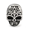 304 Stainless Steel European Beads, Large Hole Beads, Skull, Antique Silver, 19.5x14x11.5mm, Hole: 4.5mm