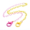 Personalized Two Tone ABS Plastic Cable Chain Necklaces, Eyeglasses Chains, Handbag Chains, with Iron Linking Rings and Plastic Lobster Claw Clasps, Pearl Pink & Yellow, 26.77~27.95 inch(68~71cm)