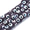 Handmade Evil Eye Lampwork Beads Strands, Column, Dark Slate Blue, 8.5x6~7mm, Hole: 2mm, about 53~56pcs/strand, 13.78 inch~14.17 inch(35cm~36cm)