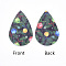 PU Leather Big Pendants, Christmas Theme, Teardrop, Colorful, 56x37x1.5mm, Hole: 1.2mm