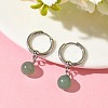 Natuarl Mixed Stone Round Hoop Earrings EJEW-JE06593-4