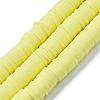 Flat Round Handmade Polymer Clay Beads CLAY-R067-10mm-23-1