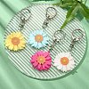 Acrylic Daisy Pendant Decoration HJEW-YW00028-01-4