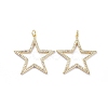 Brass Micro Pave Cubic Zirconia Pendants ZIRC-G163-05G-1