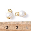 Brass with Natural Pearl Pendants KK-F892-35G-3