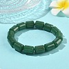 Column Natural Green Aventurine Beads Stretch Bracelets for Women Men BJEW-A148-01A-16-2