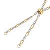 2Pcs Adejustabel Two Tone 304 Stainless Steel Oval Link Chains Necklace Making AJEW-JB01667-3