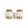 Resin Beads with Brass Rhinestone Rondelle KK-H490-05G-07-1