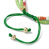Adjustable Glass Seed Beaded Triple Layer Multi-strand Bracelet BJEW-MZ00048-5