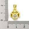 Rack Plating Brass Micro Pave Clear Cubic Zirconia with Enamel Pendant KK-B091-37G-02-3
