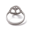 Non-Tarnish 201 Stainless Steel Peace Sign Finger Ring RJEW-J051-43P-3