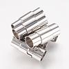 Tarnish Resistant Column Stainless Steel Locking Tube Magnetic Bracelet Necklace Clasps X-STAS-H019-4-1