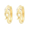 Brass Micro Pave Cubic Zirconia Hoop Earrings KK-CBAD104-04G-F-4