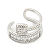 Brass Micro Pave Cubic Zirconia Cuff Rings RJEW-I103-094P-2