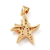 Brass Micro Pave Clear Cubic Zirconia Pendants X-ZIRC-L100-068G-4