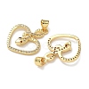 Brass Micro Pave Cubic Zirconia Pendants KK-L243-29G-11-2
