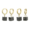 Natural Banded Agate(Dyed & Heated) Hoop Earrings EJEW-JE07035-3