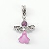 Lovely Wedding Dress Angel Alloy European Dangle Large Hole Pendants PALLOY-JF00002-03-1