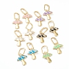 Brass Micro Pave Clear Cubic Zirconia Huggie Hoop Earrings EJEW-L234-070G-1