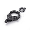 Brass Micro Pave Cubic Zirconia Lobster Claw Clasps ZIRC-F110-01B-B-2