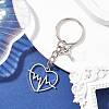 Valentine's Day Heart Alloy Pendant Keychain KEYC-JKC00625-01-2