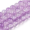 Transparent Crackle Baking Paint Glass Beads Strands LS-DGLA-T003-01B-10-1