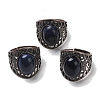 Natural Lapis Lazuli Oval Adjustable Rings RJEW-K271-06R-23-1