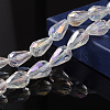 Faceted Teardrop Electroplate Glass Beads Strands X-EGLA-D015-15x10mm-01-1