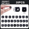 20Pcs Black Cube Letter Silicone Beads 12x12x12mm Square Dice Alphabet Beads with 2mm Hole Spacer Loose Letter Beads for Bracelet Necklace Jewelry Making JX433Y-2