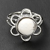 Natural Howlite Adjustable Rings RJEW-P043-01P-21-3