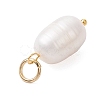 2Pcs 2 Colors Natural Cultured Freshwater Pearl Rice Pendants PALLOY-JF04200-6