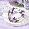 Natural Mixed Stone Chip & Glass & Brass Tube Beaded Bangles for Women BJEW-JB11265-4