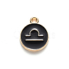 Alloy Enamel Pendants X-ENAM-S124-01B-08K-2