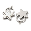 304 Stainless Steel Shell Pendants STAS-L022-013P-2