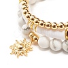 Synthetic Hematite & Polymer Clay Heishi Beads Stretch Bracelets Set BJEW-JB07383-01-4