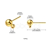Brass Ball Post Ear Studs KK-YW0001-11G-3
