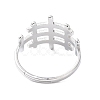 Non-Tarnish 304 Stainless Steel Hollow Out Rectangle Adjustable Ring for Women RJEW-I097-04P-3
