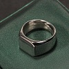 Square 304 Stainless Steel Finger Rings WGB1DFB-21-1