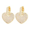 Brass Micro Pave Clear Cubic Zirconia Hoop Dangle Earrings EJEW-G471-30E-G-3