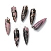 Natural Rhodonite Pointed Pendants G-D040-01P-B14-1