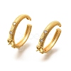 Brass Pave Clear Cubic Zirconia Open Cuff Ring Settings KK-K398-11G-1