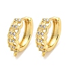 Rack Plating Brass Micro Pave Cubic Zirconia Hoop Earring Findings EJEW-C102-21B-G-1