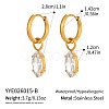 304 Stainless Steel Pave Cubic Zirconia Hoop Dangle Earrings for Women EU1593-2-1
