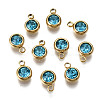 PVD Vacuum Plating 201 Stainless Steel Rhinestone Charms STAS-S068-12G-2