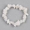 Unisex Chip Natural White Moonstone Beaded Stretch Bracelets BJEW-S143-46-2