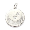 Brass Micro Pave Clear Cubic Zirconia Pendants ZIRC-L091-104P-1